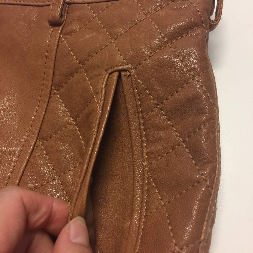 Thakoon Brown Quilted Lambskin Shorts Size 0 - Picture 5 of 12